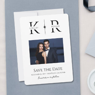 Carte Élégant Faire Monogramme Mariage Enregistrer la Da