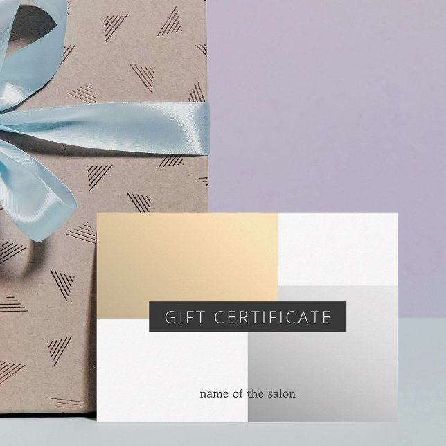 Carte Elégant Faux Gold Silver Blanc Beauté géométrique (Créateur téléchargé)