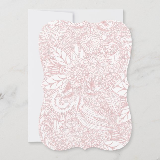 Carte Elégant faux rose or design de mandala floral (Devant)