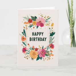 Carte Elegant Floral Birthday Wishes