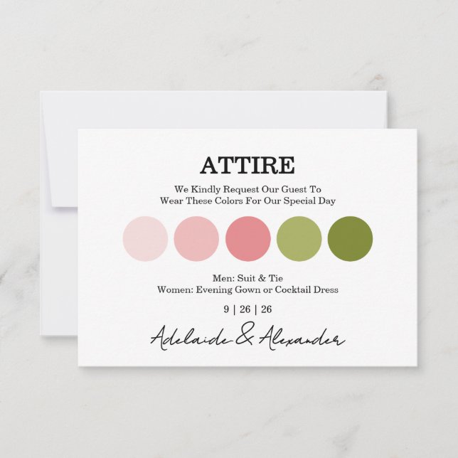 Carte Elegant Floral Botanical Rose Pink Wedding (Devant)