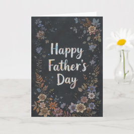 Carte Élégant Floral Happy Fête des pères Classic