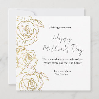 Carte Elegant Floral Happy Mother’s Day Card 