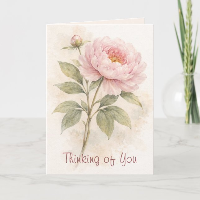 Carte Elegant Floral Thinking Of You Card (Devant)