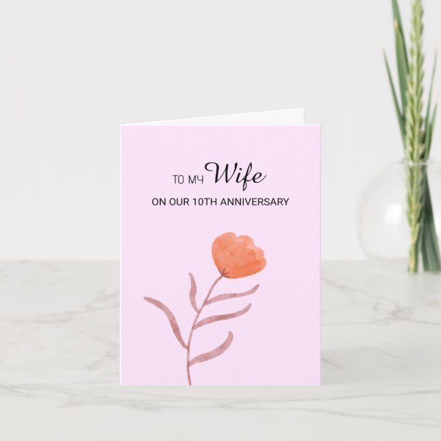 Carte Élégant florant Peony Flower Anniversaire d'amour (Devant)