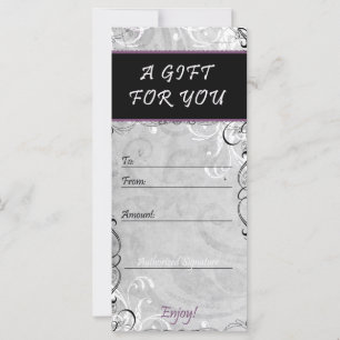 Carte Élégant Flouritures Salon & Certificat Cadeau Spa