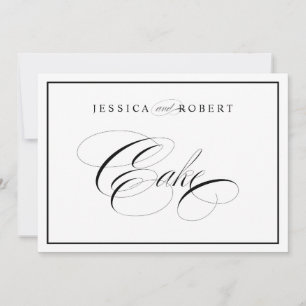 Carte Élégant gâteau de mariage Signal Bordure noire