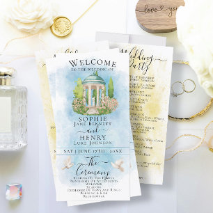 Carte Elégant Gazebo fleurie colombes Luxury Wedding Pro