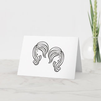 Carte Elegant Gemini Zodiac Sign Modern Line Art