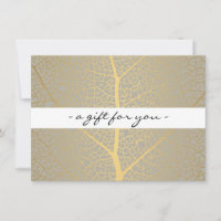 Élégant Gold Leaf Tree Motif certificat cadeau