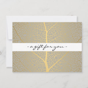 Carte Élégant Gold Leaf Tree Motif certificat cadeau