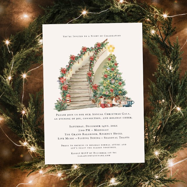 Carte Elégant Grand Hôtel Gala de Noël (Créateur téléchargé)