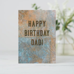Carte Elégant Grunge Papa Anniversaire