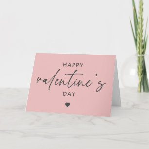 Carte Élégant Heureuse Sainte-Valentin rose pâle