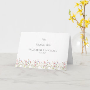 Carte Elégant Jardin Wildflower Mariage Photo Merci