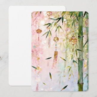 Carte Élégant journal aquarelle bambou et floral | Douce