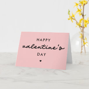 Carte Élégant Joyeuse Saint-Valentin Rose Pâle