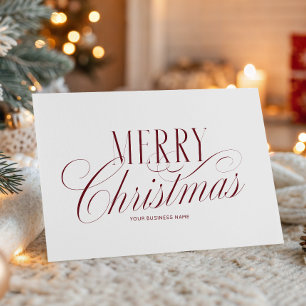 Carte Élégant logo de Noël rouge écriture manuscrite pou