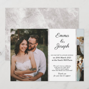 Carte Elégant Mariage chic en marbre retardé sur mesure