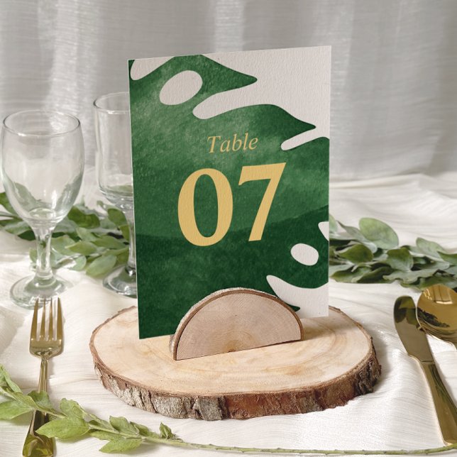 Carte Élégant Mariage de feuille de Monstera verte tropi (Créateur téléchargé)