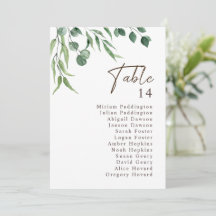 Élégant Mariage de verdure rustique Tableau Numéro