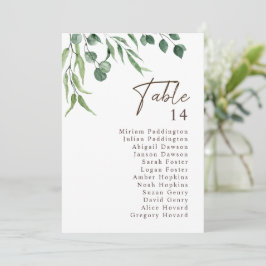 Carte Élégant Mariage de verdure rustique Tableau Numéro