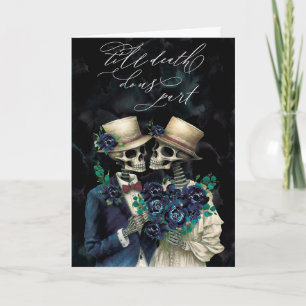Carte Elégant Mariage d'Halloween squelette Eucalyptus