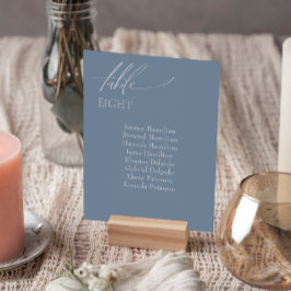 Carte Elégant Mariage Dusty Blue Seating Numéros de tabl