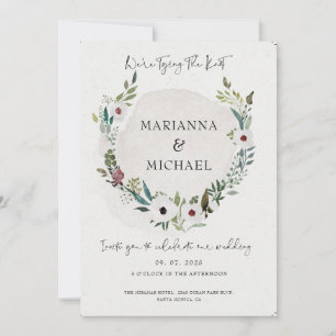 Carte Élégant Mariage Mince Script Bourgogne