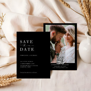 Carte Elégant mariage noir et blanc Enregistrer la date
