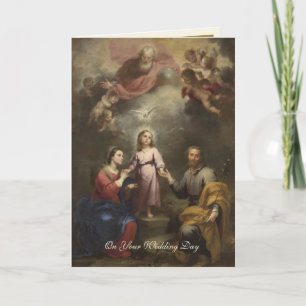 Carte Élégant Mariage Religieux Catholique de la Sainte 