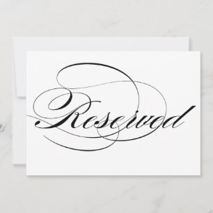 Carte Élégant mariage réservé écriture calligraphique no