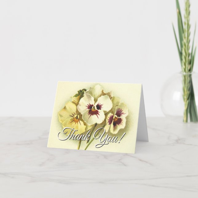 Carte Élégant Merci Floral Vintage (Devant)