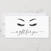 Élégant minimaliste Lashes Certificat cadeau