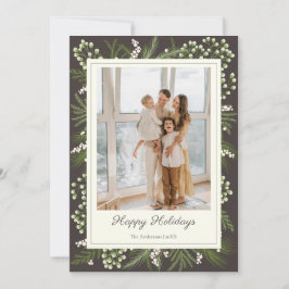 Carte Elegant Mocha Botanical | Ivory Holiday Greeting