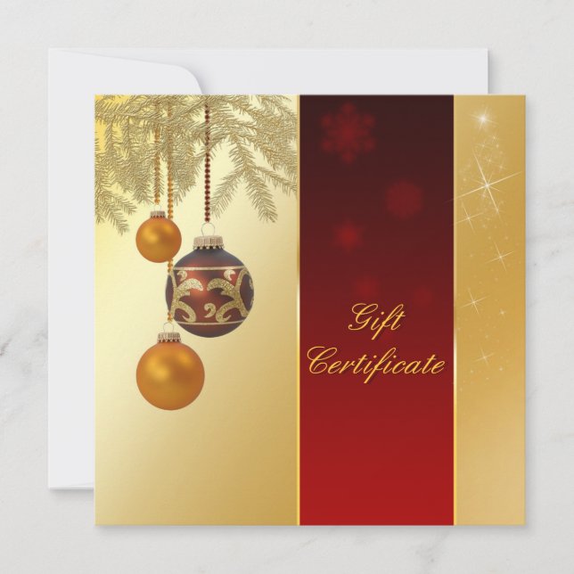 Carte Élégant Noël d'or (Devant)