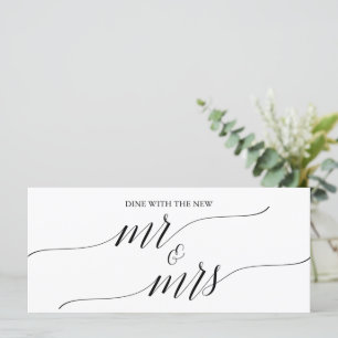 Carte Élégant Noir M. Mme Hanging En-tête de tableau de 
