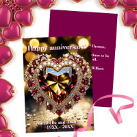 Élégant Opulent Heart Gemstone Mariage Anniversair