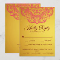 Elégant Paisley Or Rose Pink Mariage Indien RSVP