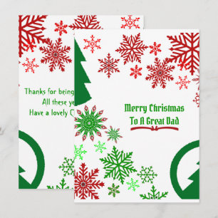 Carte Élégant papa Joyeux Noël Arbre de neige flocons ve