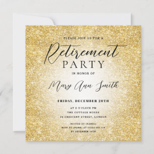 Carte Élégant Parti de retraite Glam Parties scintillant