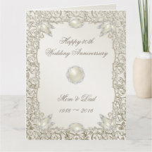 Elégant Pearl 30e anniversaire de Mariage 8,5 X 11