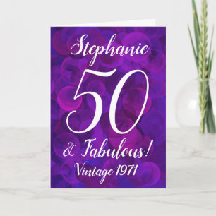 Carte Elégant Purple 50 et Fabuleux Anniversaire Customi