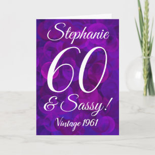 Carte Elégant Purple 60 et Sassy Birthday Personnalisé