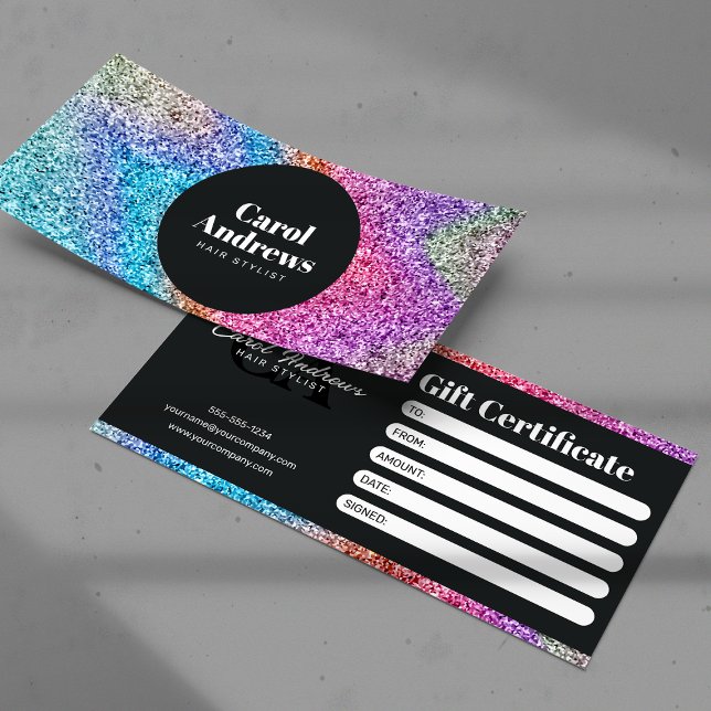 Carte Élégant Rainbow Parties scintillant HairSalon cert (Créateur téléchargé)