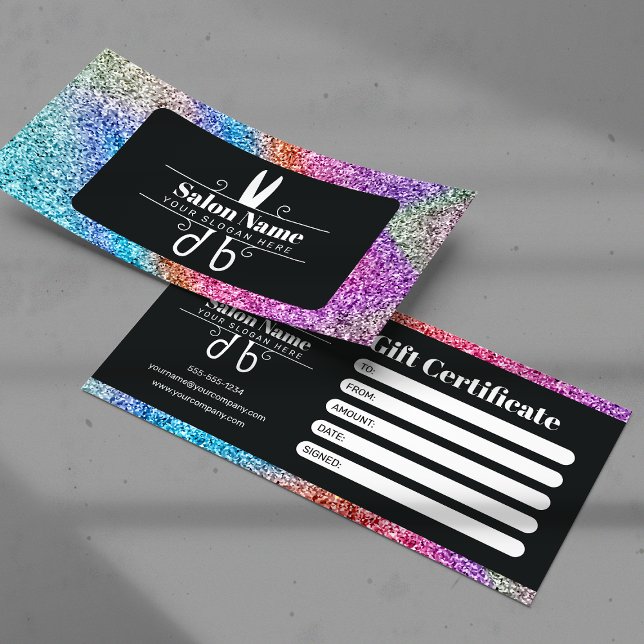 Carte Élégant Rainbow Parties scintillant Salon Certific (Créateur téléchargé)