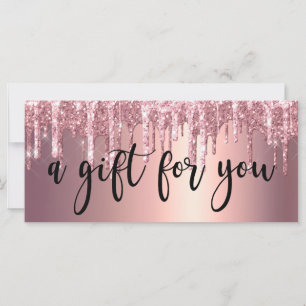 Carte Élégant rose en cuivre parties scintillant or gout