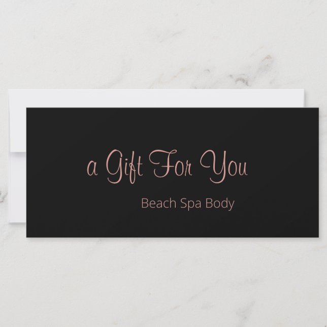 Carte Élégant Rose Gold Black Salon Certificat cadeau (Devant)