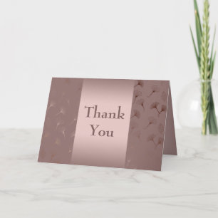 Carte Elegant Rose Gold Hand Drawn Floral Thank You