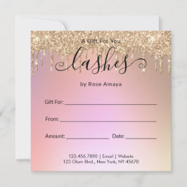 Carte Élégant Rose Gold Parties scintillant Drift Certif